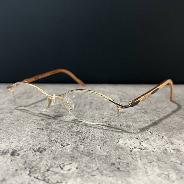 ◆CAZAL カザール 眼鏡フレーム メガネ ハーフリム mod.421 943 52□17-135 ライトブラウン系 ドイツ製 レディース 女性用