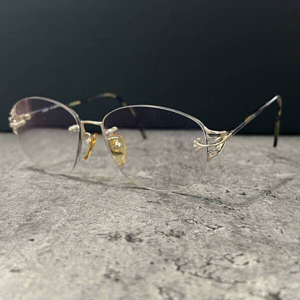 ◆FENDI フェンディ ツーポイント リムレス 縁無し 眼鏡フレーム メガネ FE9075 56□16-135