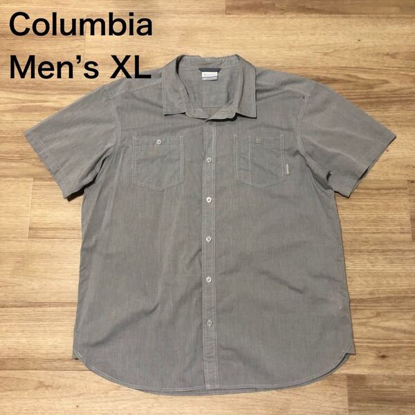 【送料無料】Columbia半袖シャツ グレー メンズXLサイズ コロンビアアウトドア登山