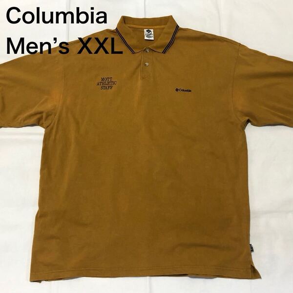 【送料無料】Columbia半袖ポロシャツ 茶色系 メンズXXLサイズ コロンビアアウトドア登山大きいサイズビッグサイズ