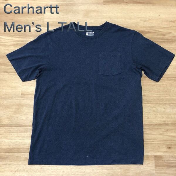 【送料無料】Carhartt 胸ポケット半袖Tシャツ ネイビー メンズL TALLサイズ カーハート