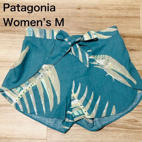 【送料無料】Patagonia HENP55%TENCEL45%ショートパンツ レディースMサイズ パタゴニアショーツボトムスアウトドア登山麻