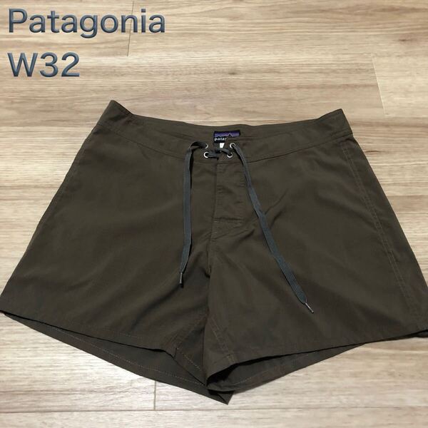 【送料無料】Patagoniaショートパンツ茶色 メンズw32サイズ パタゴニアショーツボトムスアウトドア登山