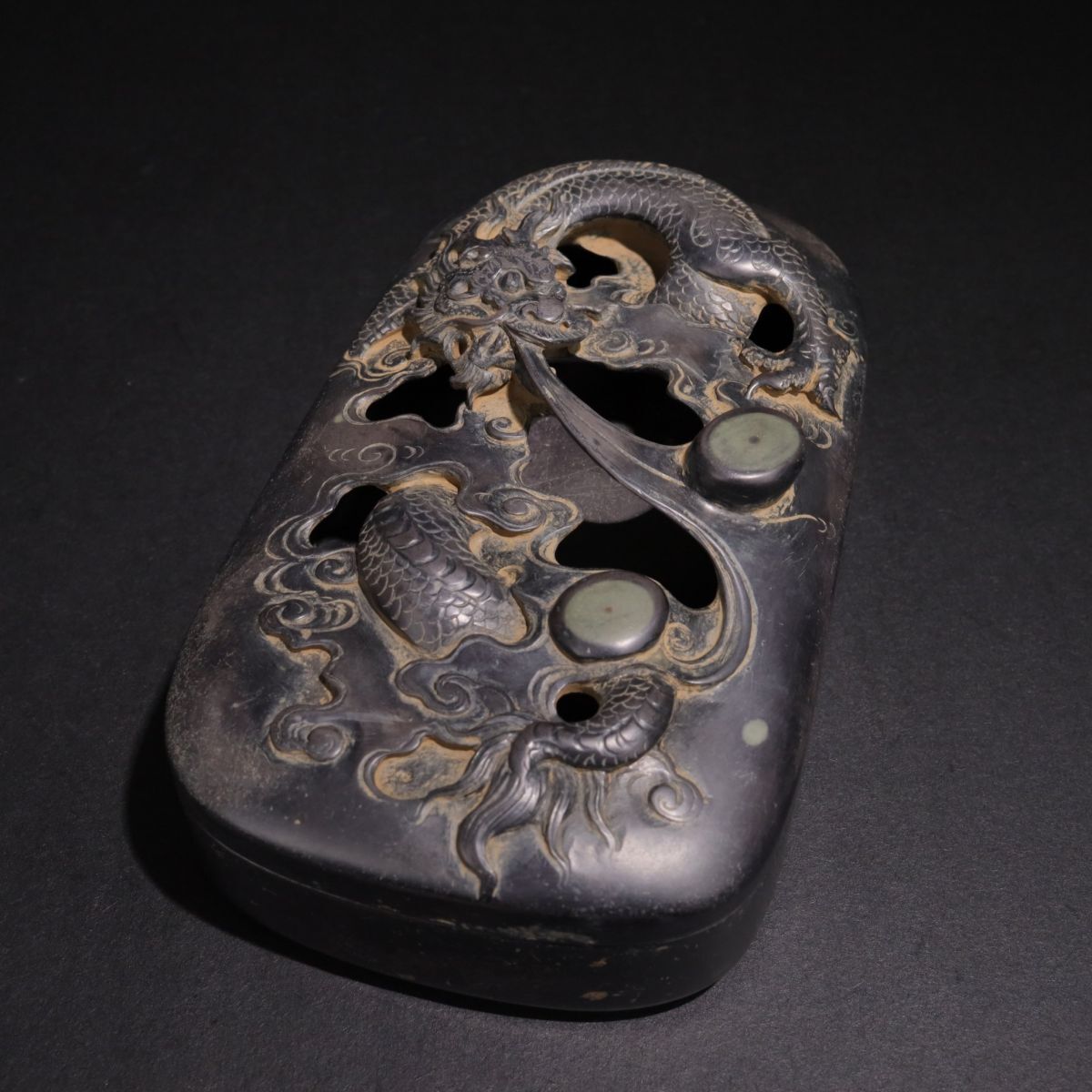 硯 端渓硯 龍彫刻