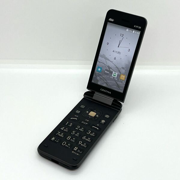 【良品】GRATINA KYF39 墨 ブラック au SIMロック解除済 4G LTE ガラホ本体 携帯電話 送料無料 Y11