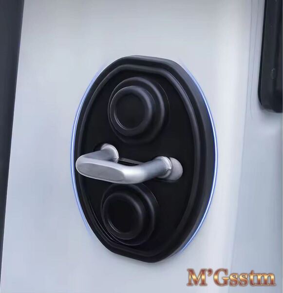 4個 黒 トランク ドア ロック 耐衝撃性 防音 粘着 テープ シール カバー クッション シリコン 吸収 防止 静音 静電気 振動 ビビリ音 RS SUV