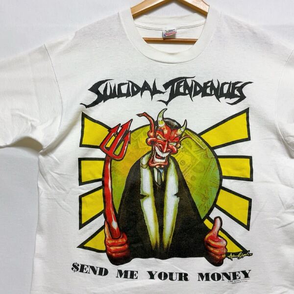 90s SUICIDAL TENDENCIES USA製 Tシャツ ビンテージ オールド 古着 SEND ME YOUR MONEY スイサイダルテンデンシーズ バンド バンT