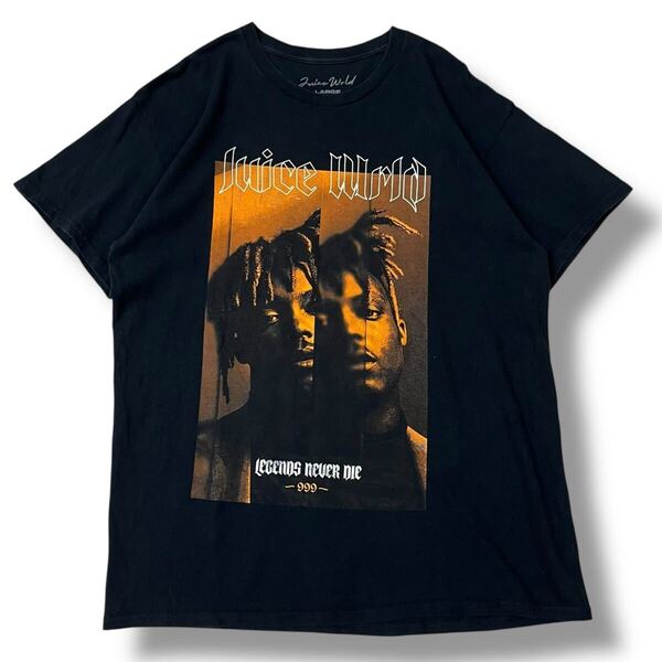 Juice WRLD(ジュースワールド) LEGENDS NEVER DIE 999 オフィシャル グラフィックTシャツ L 半袖 ヒップホップ 公式 ラップTシャツ 古着