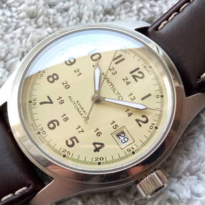 良品 精度超良好 ハミルトン HAMILTON カーキ H704450 khakiフィールド 白針アイボリー文字盤 自動巻きメンズ腕時計