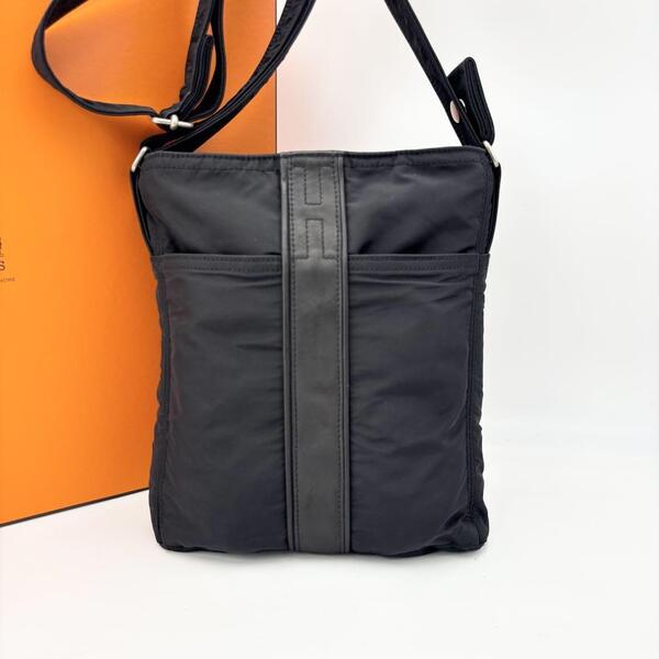 HERMES エルメス アカプルコ バンドリエール ナイロン ショルダーバッグ 鞄 かばん ブラック 黒 メッセンジャーバッグ