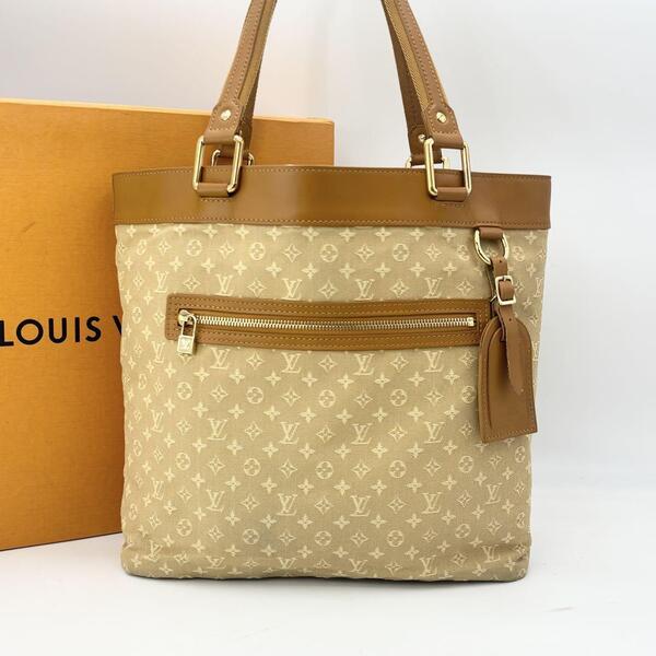 LOUIS VUITTON ルイヴィトン モノグラムミニ ルシーユGM トートバッグ ハンドバッグ キャンバス ベージュ 通勤 通学
