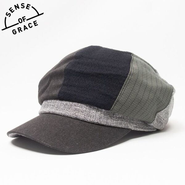 新品 SENSE OF GRACE パッチワークキャスケット ブラック