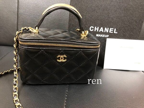 新品 シャネル ノベルティ CHANEL ショルダーバッグ ミラー付き ゴールド金具 ゴールドチェーン ブラック