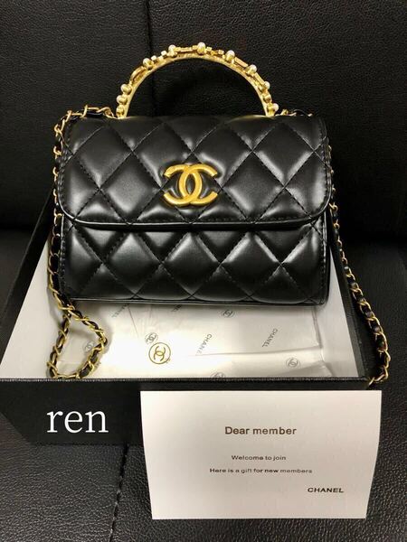 新品 CHANEL シャネル ノベルティ ショルダーバッグ ゴールドチェーン ブラック