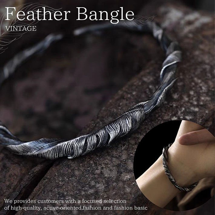 ヴィンテージ フェザーバングル スターリングシルバー 925 Yahoo!オークション -「シルバーフェザー」(ブレスレット