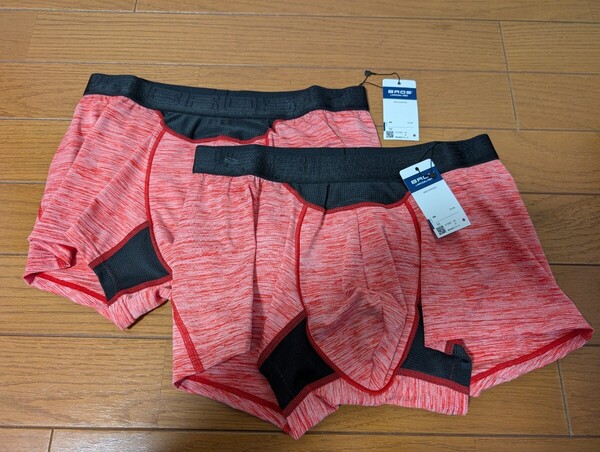 (2枚セット) M BROS ボクサーパンツ ダブルエアスルー 部分メッシュ 赤 Mサイズ ワコール ブロス WACOAL 1