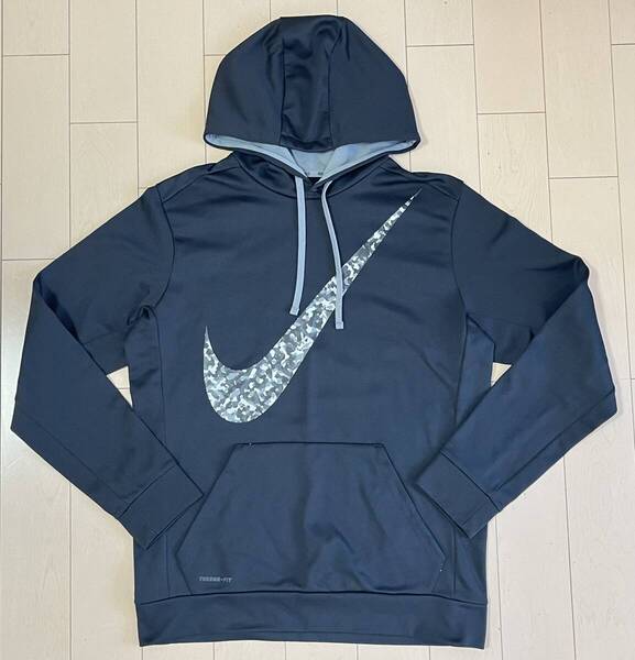NIKE ナイキ プルオーバー パーカー フーディー 裏起毛 メンズ Lサイズ THERMA-FIT 黒
