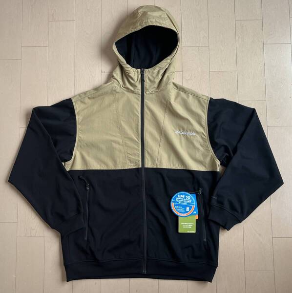 新品 Columbia コロンビア メンズ マウンテンパーカー ウィルキンソンコーブ フーディー Lサイズ OMNI-WIND OMNI-SHADE 黒×ベージュ