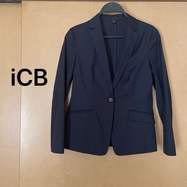 iCB スーツ パンツスーツ 春夏 ネイビー 上着S パンツM セットアップ テーラードジャケット
