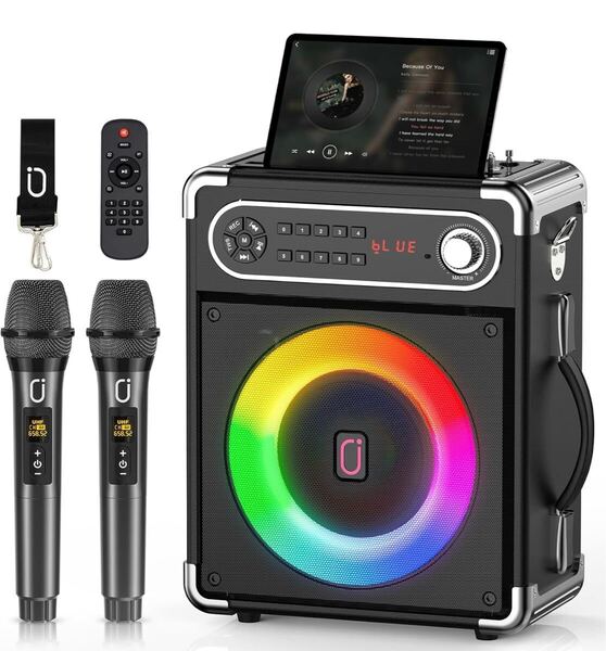 スピーカーセット拡声器 ワイヤレスマイク2本Bluetooth5.0対応 リモコン