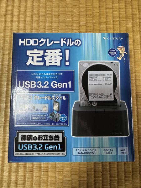 CENTURY 裸族のお立ち台 USB3.2 Gen1 CROSU3V3 3.5/2.5インチ 外付けHDD/SSDケース SATA3.0 USB3.0