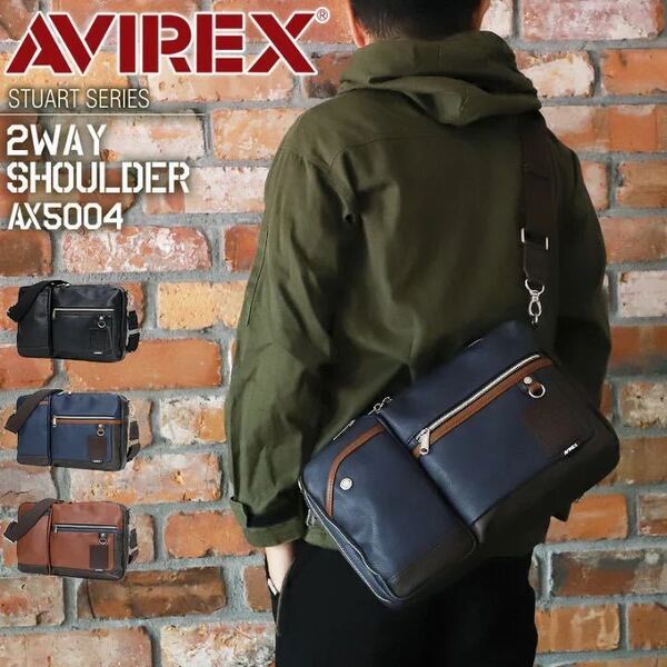アヴィレックス ショルダーバッグ メンズ AVIREX アビレックス ボディバッグ 2WAY 斜めがけバッグ ワンショルダーバッグ AX 5004 ネイビー