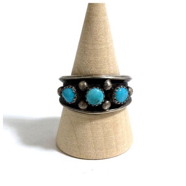 インディアンジュエリー NAVAJO ナバホ族 ターコイズ シルバー925 sterling スターリング リング 指輪