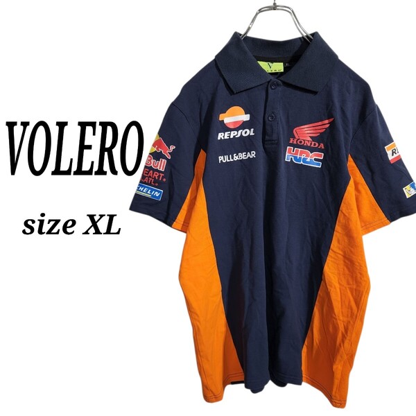 VOLERO ショートスリーブ 半袖 レーシングシャツ ポロシャツ HRC ホンダ レプソル ミシュラン レッドブル メンズXL オーバーサイズ 90s