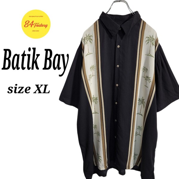 Batik Bay ショートスリーブ アロハシャツ かりゆしウェア 半袖 レーヨン テロテロ メンズ XL オーバーサイズ ビッグシルエット 90s