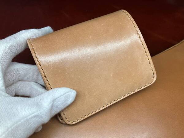 ■no.1020★ 試作品★ミニウォレット★レーデルオガワ社製コードバン★ナチュラル