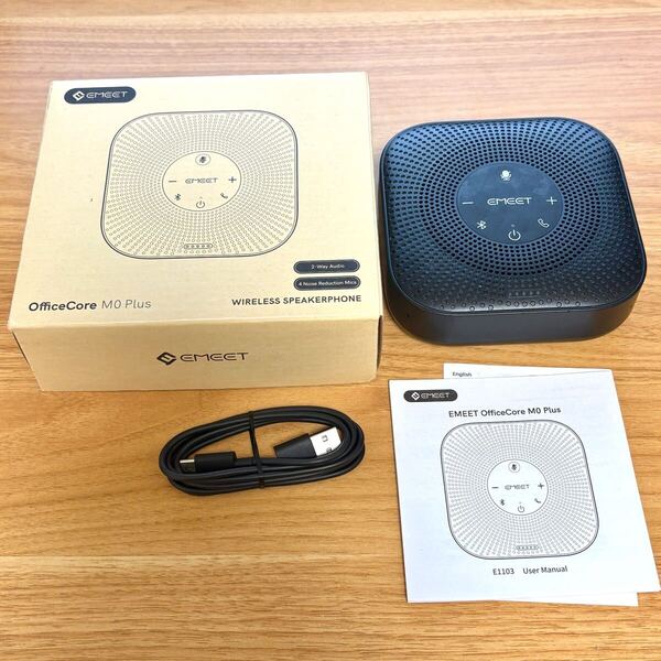 EMEET M0Plus スピーカーフォン マイクスピーカー Bluetooth対応 全方向集音マイク USB-C接続 双方向通話 オンライン会議・テレワーク