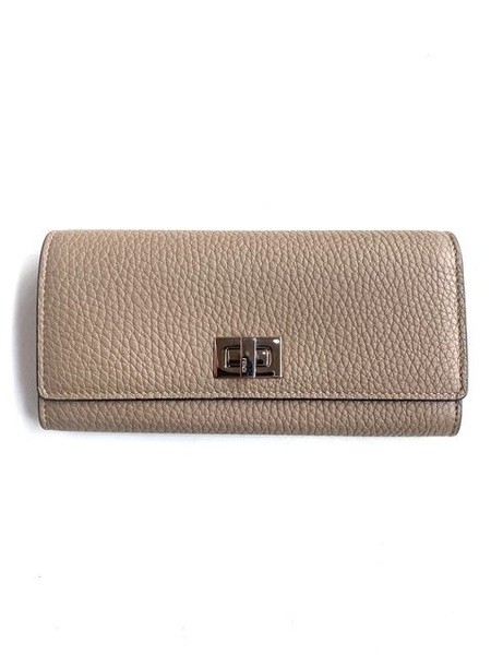 【即決/美品】 FENDI フェンディ ピーカブー コンチネンタルウォレット 8M0427 セレリア グレー系 レザー 長財布