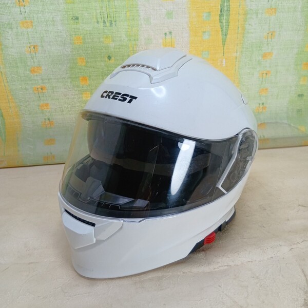 【送料無料】CREST LEAD バイク用 インナーシールド付き システムヘルメット(匿名配送)【中古品】