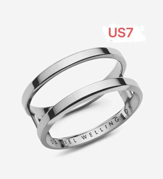 新品未使用 Daniel Wellington ダニエルウェリントンELAN DUAL RING US7 日本サイズ約14号 シルバー リング 指輪