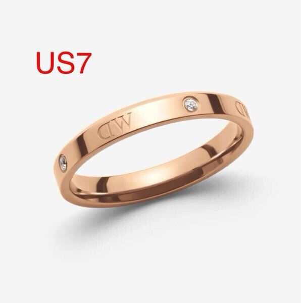 新品未使用 Daniel Wellington ダニエルウェリントン リング 指輪 CLASSIC LUMINE RING US7 日本サイズ13.5号 ローズゴールド