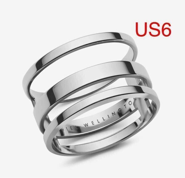 新品未使用 Daniel Wellington ダニエルウェリントン ELAN TRIAD RING US6 日本サイズ約11.5号 シルバー リング 指輪