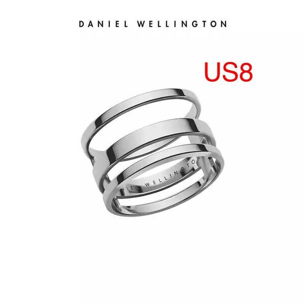 新品未使用 Daniel Wellington ダニエルウェリントン ELAN TRIAD RING US8 日本サイズ約16号 シルバー リング 指輪