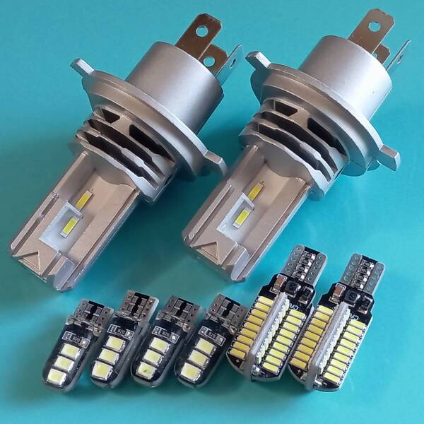最強!アルトラパン HE22S 超爆光! H4 LED ZESヘッドライト バックランプ ナンバー灯 ポジション 8個セット /h4/72/6