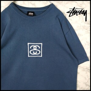【STUSSY】SSリンク ボックスロゴ刺繍 Tシャツ