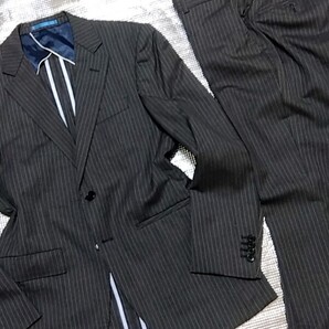 オリヒカ ORIHICA Super100s スーパー100s PURE NEW WOOL メンズ セットアップ ビジネススーツ グレー ストライプ
