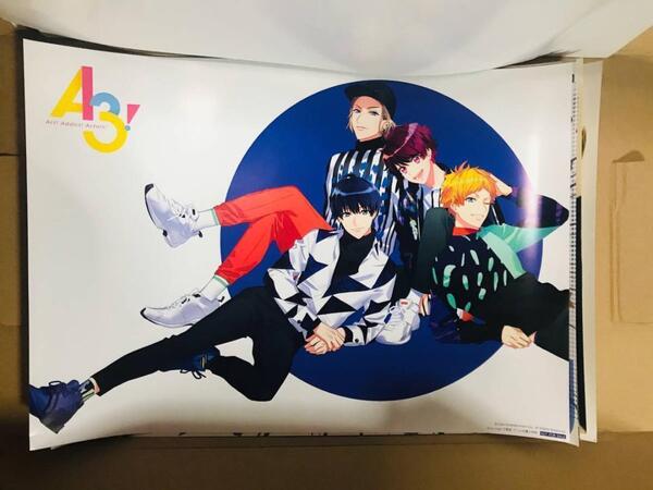 A3! エースリー 春夏秋冬☆Blooming! A3ders! CD 文教堂 アニメガ 特典 非売品 ノベルティ ポスター 摂津万里 月岡紬 咲間咲也 皇天馬