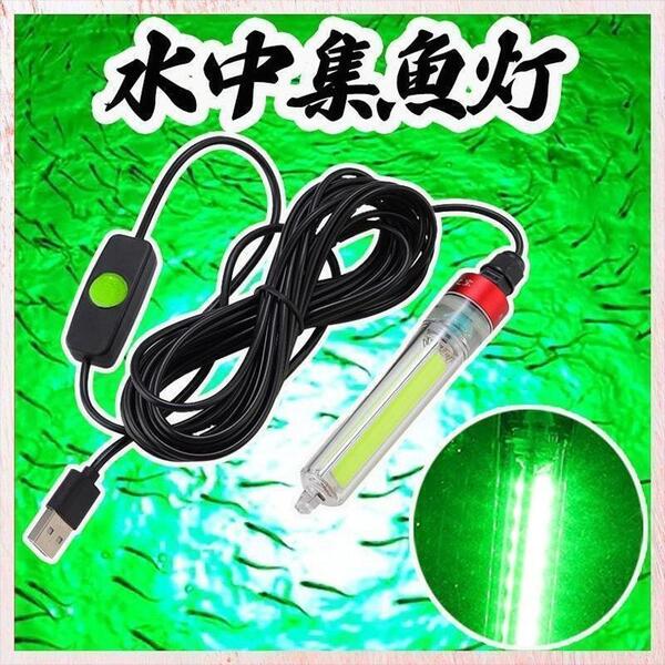 【集魚灯LEDライト】 水中灯USB式モバイルバッテリー対応 夜釣りフィッシング
