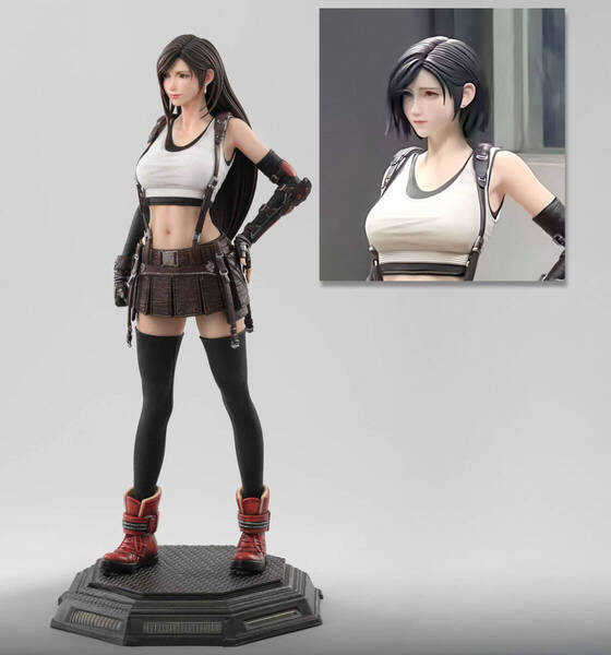 FFVII ティファ・ロックハート 1/3スケール 56cm 完成塗装済みガレージキットフィギュア (追加ショートカットヘッド付き) 即決 送料無料