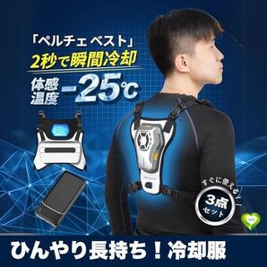 【ひんやり長持ち!冷却服】ペルチェベスト 空調冷却ウェア ペルチェ素子搭載 バッテリーセット USB充電式 強弱モード 人気 おすすめ