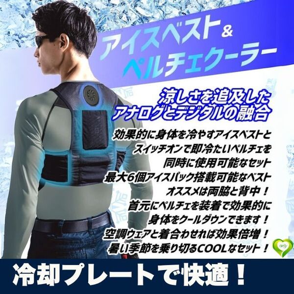 【冷却プレートで快適!】ペルチェベスト 空調ウェアと併用可 水冷服 USB充電式 10000mAhバッテリー 軽量 静音 屋外 人気 おすすめ