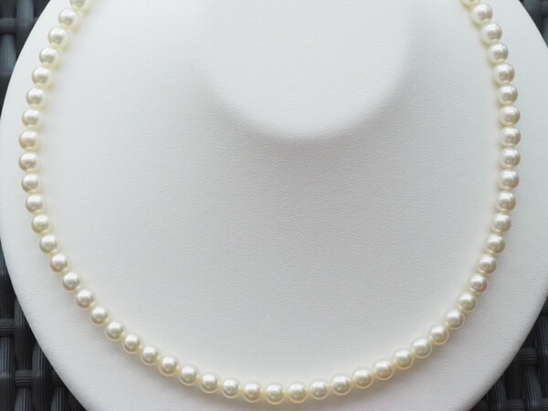 MIKIMOTO ミキモト 極上良質天然アコヤ本真珠ネックレス K14WGクラスプ パール6.5mm~7.0mm珠ご希望の方にミキモトの箱をお付けします