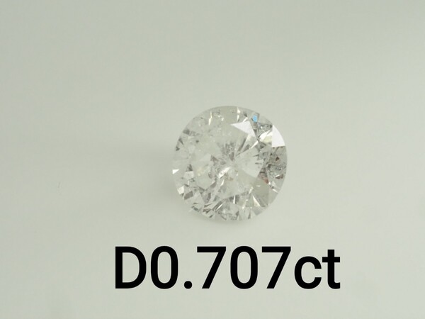 天然ダイヤモンドルース 裸石 D0.707ct I I2 GOOD 中央宝石研究所ソーティング付き