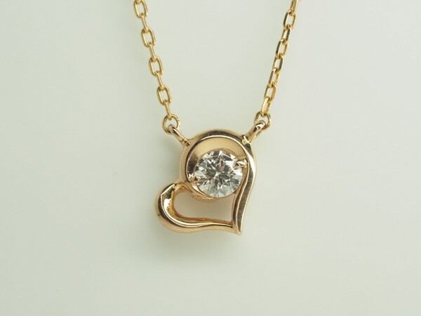 ●STAR JEWELRY スタージュエリー 可愛い天然ダイヤモンドネックレス K18PG D0.05ct