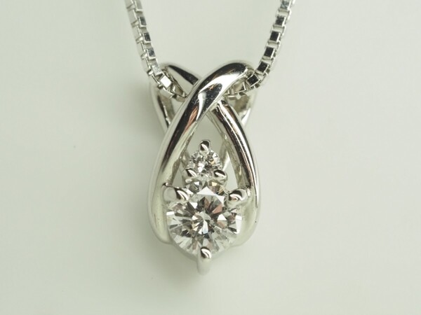 ●VENDOME AOYAMA ヴァンドーム青山 極上良質天然ダイヤモンドネックレス Pt900/850 プラチナ D0.19ct