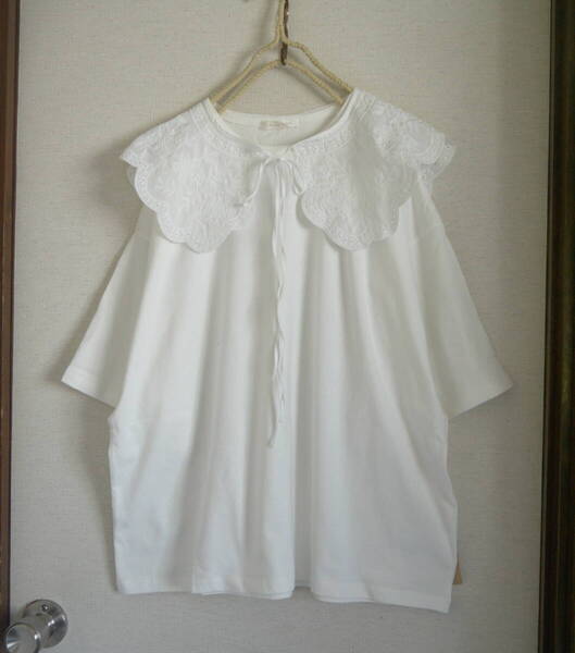 新品★サマンサモスモス★使える白T*2WAY *付け衿付き*ビッグシルエットTシャツ